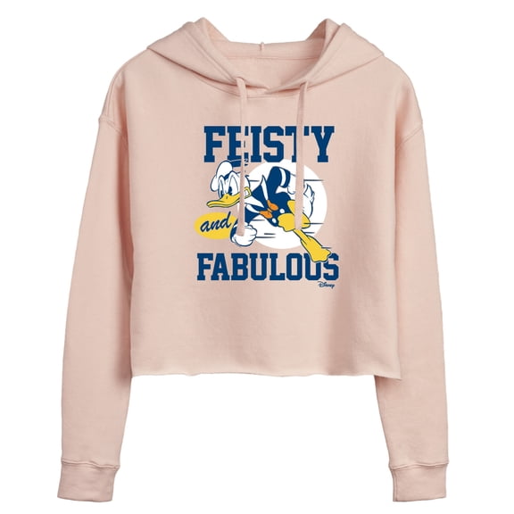 Disney - Donald Feisty And Fabulous - Juniors Cropped Pullover Hoodie