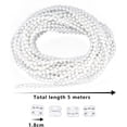 thumbnail image 2 of 1pcs Blind Chain Connectors,Plastic Roller Blind and Roman Shade Blind Beaded Chain Cord with 4pcs Mating Connectors,4.5mm Roller Blind Chain Beaded Pull Chain Extension Repair Fittings(5m,White), 2 of 7