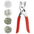 thumbnail image 1 of CNKOO 100Pcs Thickened Snap Fasteners Kit Metal Copper Five Claw Buckle with Hand Pressure Pliers Tool DIY Sewing Buttons Set for Clothing Sewing, 1 of 5