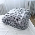 thumbnail image 2 of KQPOINW Big Chunky Yarn Super Bulky Roving Yarn Roving Extreme Arm Knitting , Chunky Giant Knit Throw Handmade Bulky Knitting Yarn Blanket Decor Super Large Bedroom Pet Bed Chair Sofa Yoga Mat Rug, 2 of 5