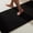 Black, variant on Bathroom Runner Rugs, Long Bath Mat Runner Washable Thin Quick Dry Low Pile Bathroom Runner Rugs Non Slip, Dark Grey 16"x60"