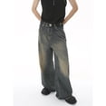 thumbnail image 6 of Vintage Streetwear Hop Jeans Harajuku Washed Distressed Straight Wide Leg Pants Loose Floor Length Denim Trousers Baggy Jeans for Women, 6 of 6