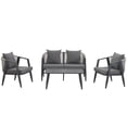 thumbnail image 3 of Olurrisa 4-Piece Iron American Traditional Patio Set with Cushioned Seats & Matching Table for Outdoor Living​​, 3 of 9