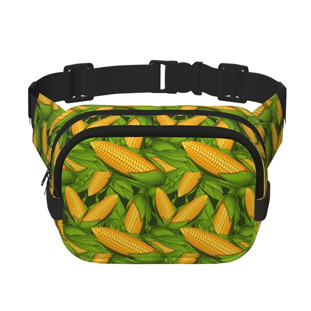 Disketp Fresh Corn 1 Riñonera de Doble Capa, Bolsa de Cintura Ajustable para Viajes, Correr y Senderismo, Riñonera Ligera para Hombre y Mujer