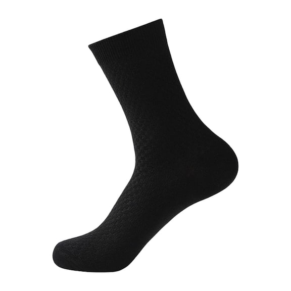 CNEJRHG 1 Pair Mens Dress Socks Bamboo Rayon Crew Socks Summer Fall Mid-Calf Anti-Odor Sweat Wicking Business Casual Socks Black