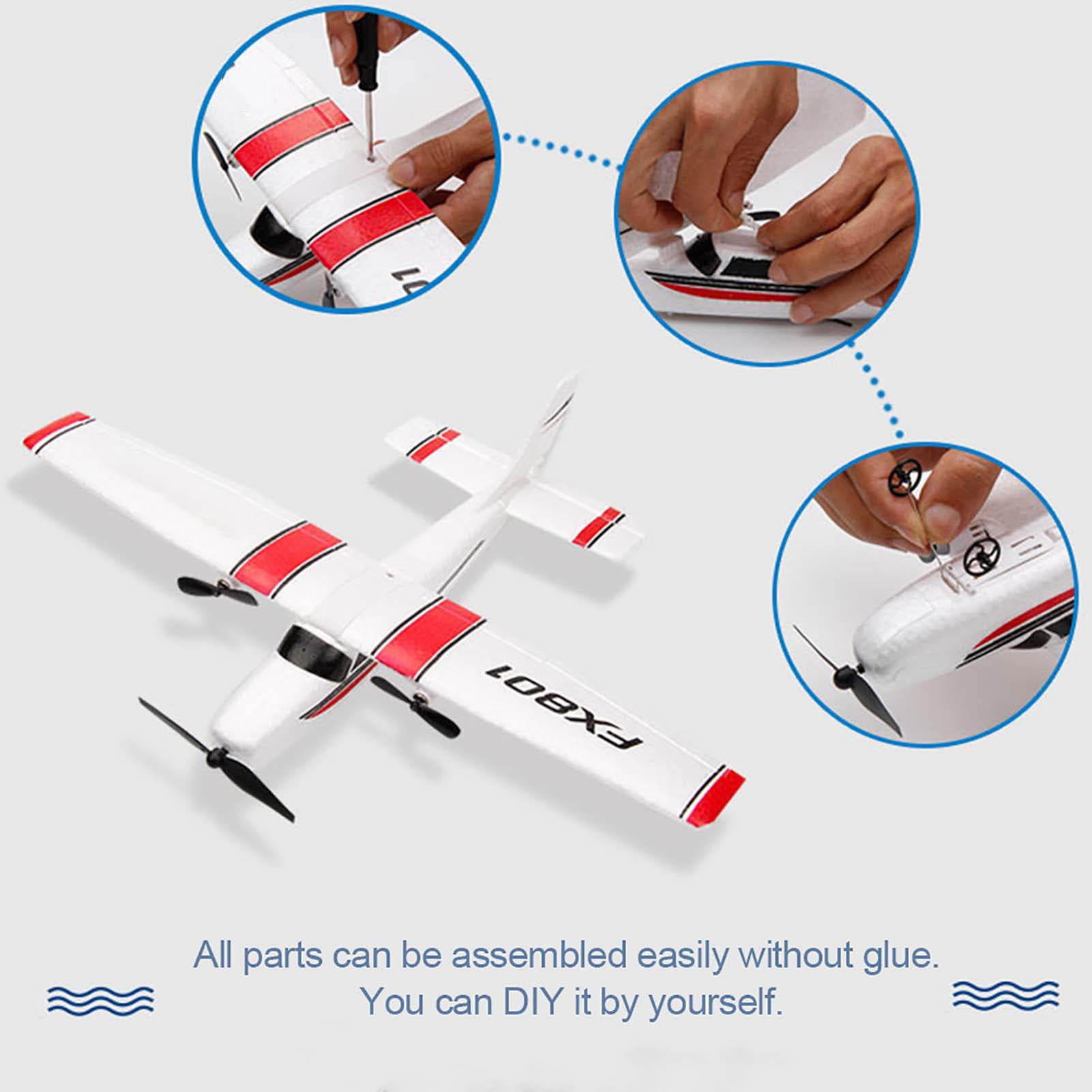 RC Plane, 2.4GHz 2 Channel Remote Control Airplane, EPP Foam RC Airplane, Fixed Wing RC Aircraft, Easy to Fly RC Glider for Beginners and Adult