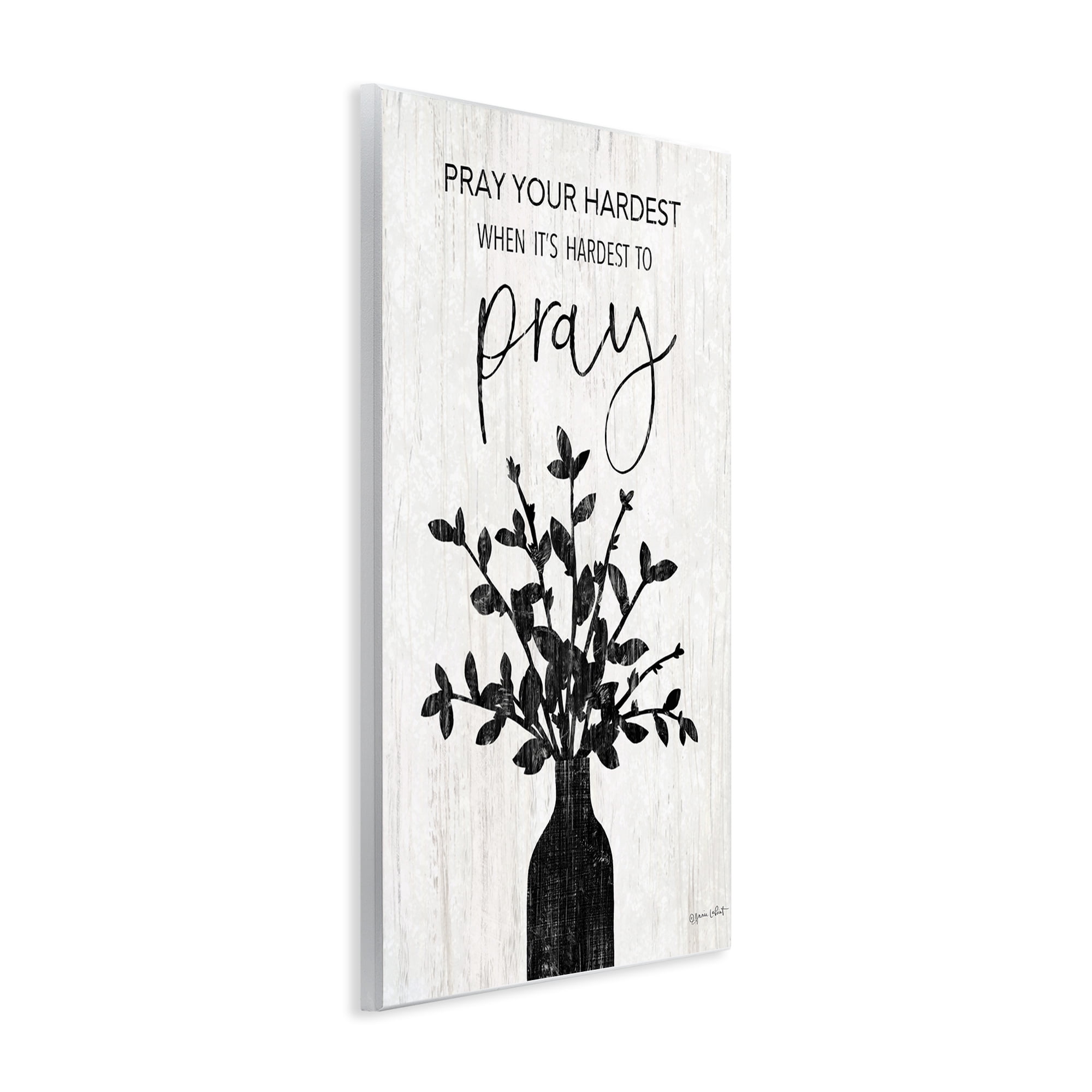 Stupell Industries Pray Your Hardest Religious Painting Unframed Art Print Wall Art, 13 x 19