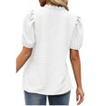thumbnail image 7 of Summer Tops for Women Trendy V Neck Lace Trim Puff Short Sleeve T Shirt Casual Loose Fit Going out Tunic Blouses, 7 of 7