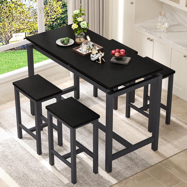 Counter Height Table Set of 5, Breakfast Bar Table and Stool Set