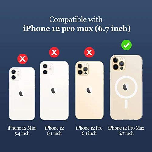 Clear iPhone 12 Case/iPhone 12 Pro Case with Built-in Magnetic Circle for  6.1 Inch 2020