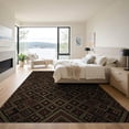 thumbnail image 3 of ODIKA 9'x12' Washable Area Rug Vintage Folk Stripe Concentric Ring Border Primitive Lattice Refined Structured for Master Suite, California King, Under Bed, Non-Shedding, Easy Care, 3 of 7