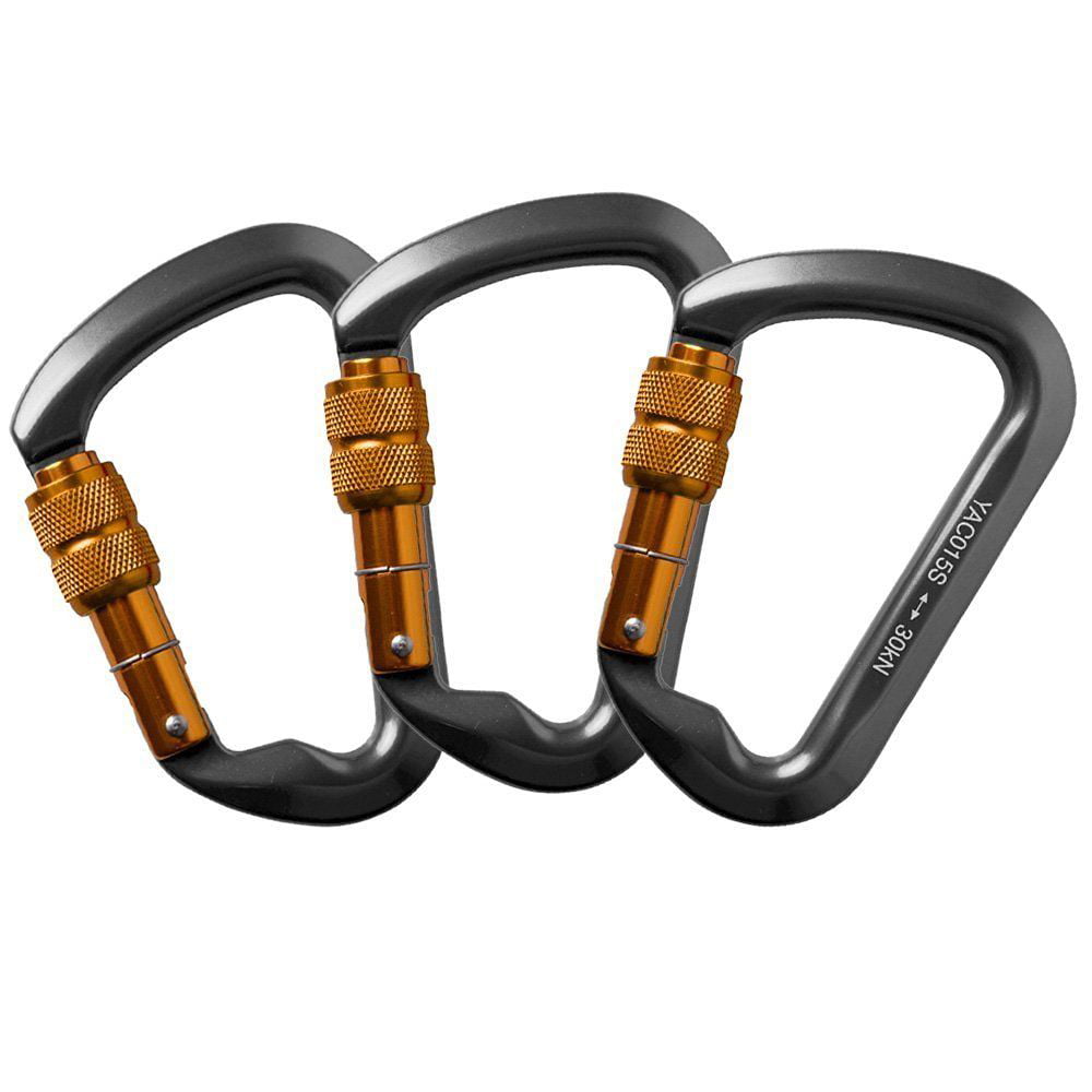 Screwgate Locking Carabiner 30kn Use for Outdoor Rock Climbing Safety Equipment 