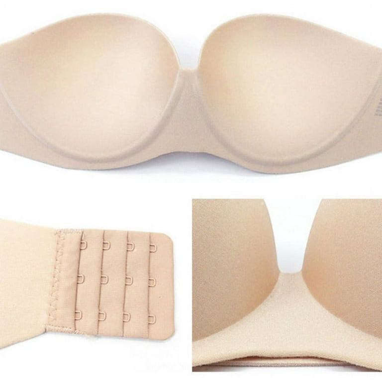 bellylady Women Cotton Strapless Bra Relief Push Up Chest Support Underwear  Non-slip Tube Top Sexy Invisible Front Closure Bra
