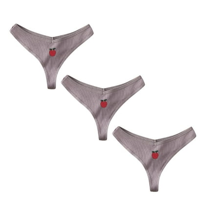 

Womens Underwear Brief Thong Cotton Thongs V Waist Female Underpants Pantys Lingerie Panties3PC