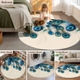 thumbnail image 6 of Round Area Rug 3ft, Peacock Feathers on Beige Non-Slip Non-Shedding Floor Mat, Abstract Pattern Washable Sturdy Carpet for Living Room Bedroom Home Decor, 6 of 9