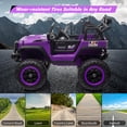 thumbnail image 4 of 24V Kids Ride On Truck – Battery Powered Electric Toy Car with Remote Control, 4WD Spring Suspension for Boys & Girls Ages 3+, Purple, LED Headlights & Music, Outdoor/Indoor Play, 4 of 11