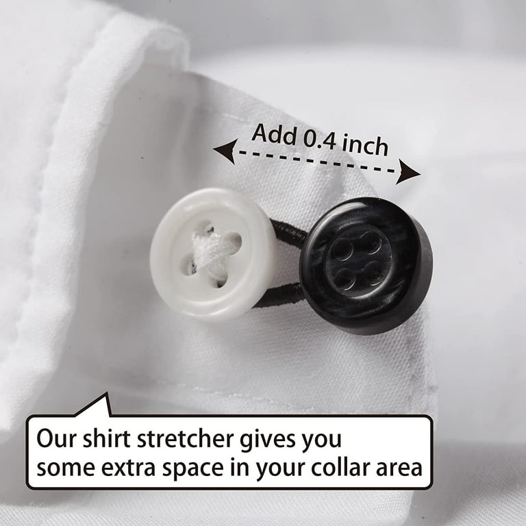TRIANU 6 Pcs Shirt Collar Button Extenders, Elastic Collar