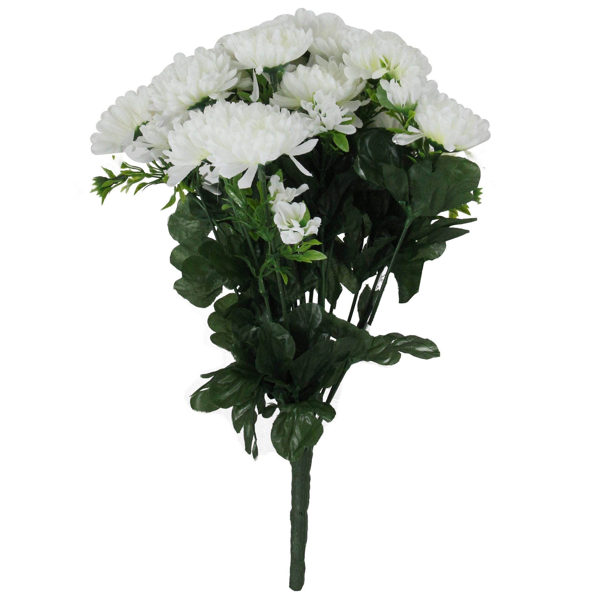 Allstate Floral 14' Green/White Flowering Chrysanthemum Artificial Floral Arrangement