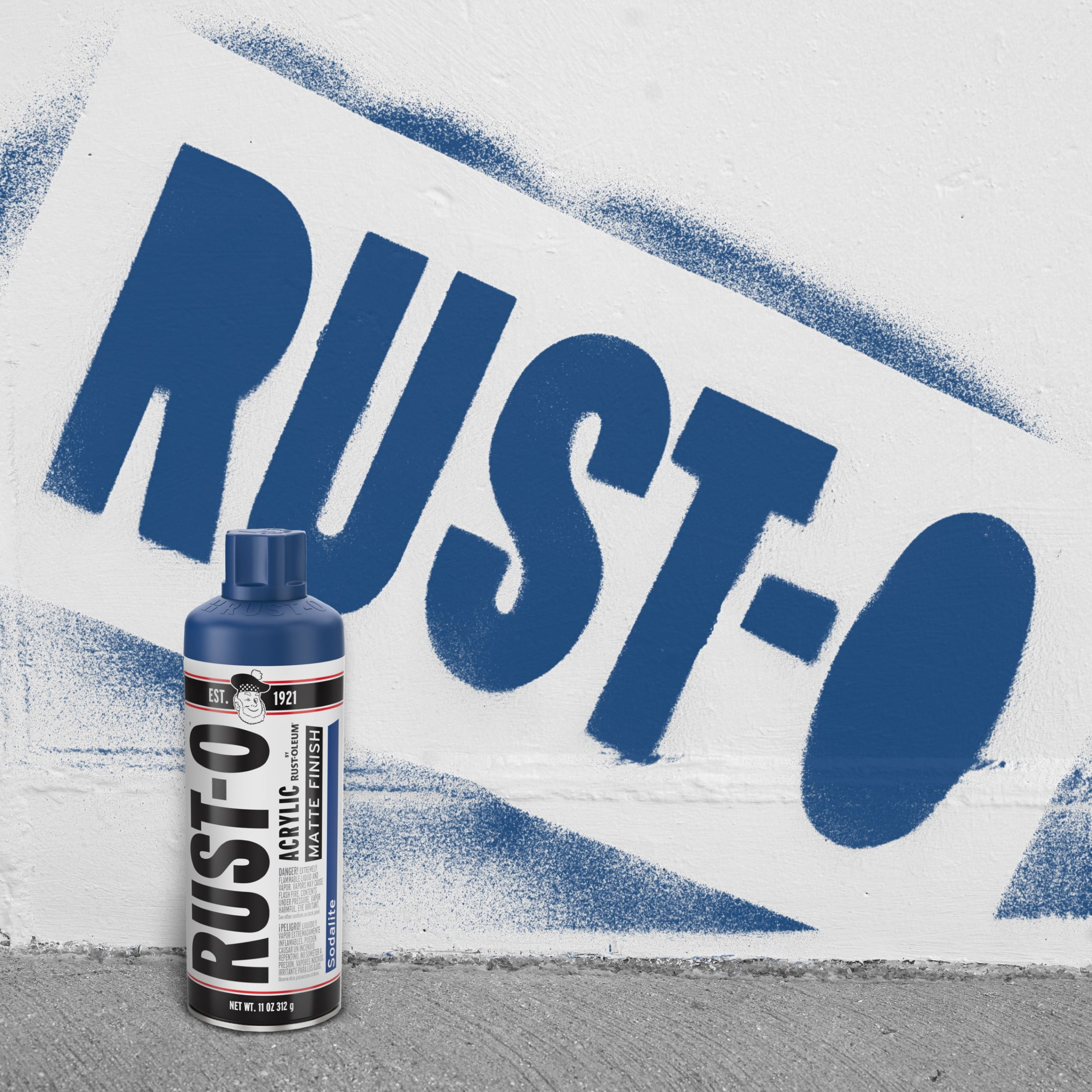 6 Pack, Sodalite, Rust-Oleum Rust-O Acrylic Matte Spray Paint-392201, 11 oz