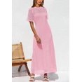 thumbnail image 3 of PRETTYGARDEN Womens Eyelet Cover Up Dress Summer Vacation Resort Maxi Dresses Beach Short Sleeve Hollow Out Sundress, 3 of 6