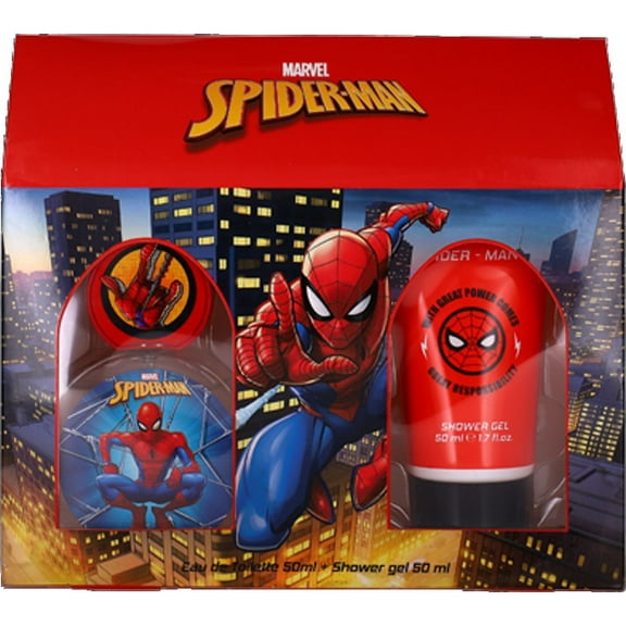 Spider-Man By Marvel For Men Set: Eau de Toilette Shower Gel 1.7oz 1.7oz New in Box