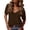 Brown, variant on Lumtrix Women Fashion Deep V-Neck Short Sleeve Tops Oversized Summer Tees Casual Loose Fit Basic Trendy T-Shirt Blue S
