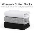thumbnail image 7 of 6 Pairs Crew Socks for Women Soft Cotton Bootie Socks Moisture-wicking Casual Socks Non Slip Above Ankle, 7 of 7