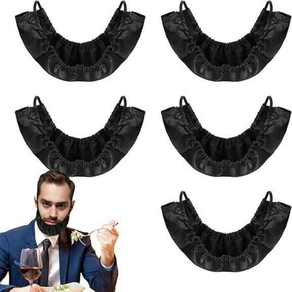 LQQBOX 6 Pcs Men Beard Bib Black Beard Covers Soft Comfortable and Facial Hair Apron Guard Bonnet Rag Man Bedtime Bib Beard Cap