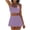 A296 Purple, variant on Swimsuits for Women Scoop Neck Crop Top High Waisted Bikini Sets Smooth Solid Color Flattering Full Coverage Summer Vacation Swimwear