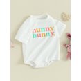 thumbnail image 3 of Bslissey 3M 6M 9M 12M 18M Baby Girls Boys Easter Short Sleeve Romper Crew Neck Letter Print Jumpsuit Infant Casual Daily Clothes Bodysuit, 3 of 9
