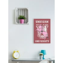 Stupell Unicorn University Pink Plaid Stretched Canvas Wall Art 24 x 30