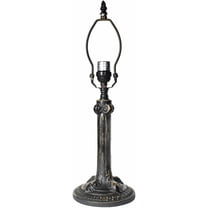 Gothic Metal Lamp Base, Dark Bronze Finish with Gold Highlights, Nicely Weighted, 17.5" Tall