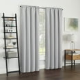 thumbnail image 6 of Eclipse Samara Solid Blackout Curtains, Single Curtain Panel, 84 Inch Long Blackout Curtains, 42" W x 84" L, Light Gray, 6 of 9