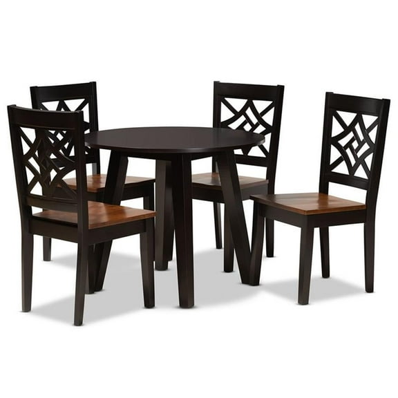 Bowery Hill Brown and Brown Finished Wood 5-Piece Dining Set