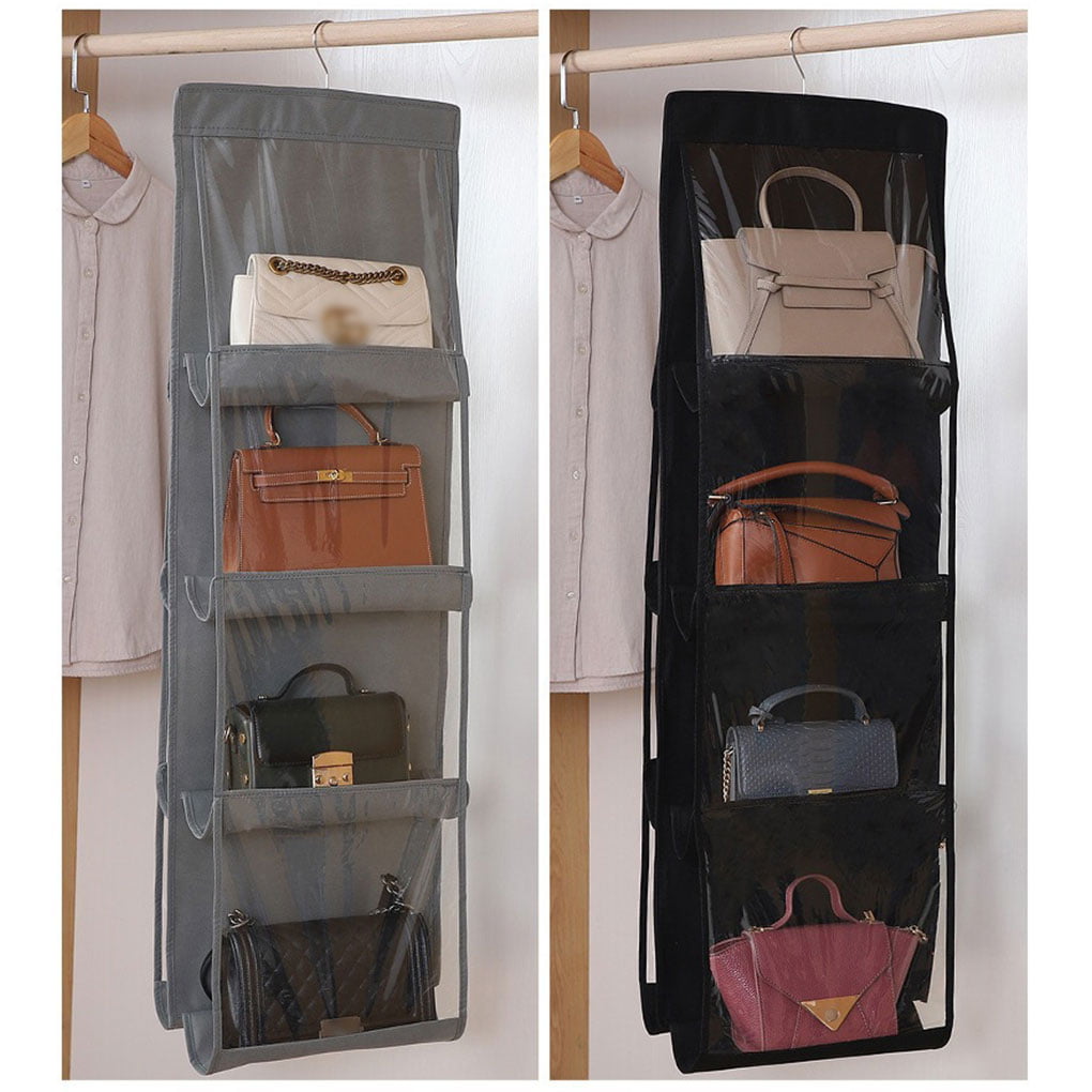 6 Pocket Bag Handbag Storage Holder Organizer Wardrobe Rack Hook Bag Hanging