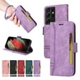 thumbnail image 2 of Dteck Luxury Leather Wallet Case Compatible with Samsung Galaxy S21 Ultra 6.8 inch with Shockproof Kickstand Card/Cash Slot Magnetic Case for Samsung Galaxy S21 Ultra,Purple, 2 of 10