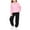 Pink, variant on QQAMB Girls Tracksuit Cute Solid Color Soft Long Sleeve Pullover Top and Pant Sweatpants 2 Piece Sweatsuit
