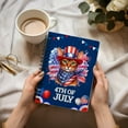 thumbnail image 3 of Patriotic Abyssinian Celebrates 4th of July Spiral Bound Journal Cat Lover Kitten Owner Gifts 5x7in Spiral Notebook - 02009, 3 of 5