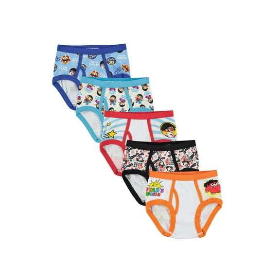 Ryan's World, Boys Underwear, 5 Pack Briefs Sizes 4 - 8