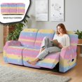 thumbnail image 4 of ZIATUBLES Recliner Chair Covers, Printed 3-Seater Stretch Reclining Sofa Cover Set of 8, Soft Fitted Furniture Protector Covers for Pet Kid Easy Care Washable Decor Accessories, Striped Star Pattern, 4 of 9