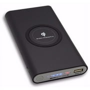 True Wireless Power Bank Qi Inductive Charging Pad 10000mAh Battery Pack - Black