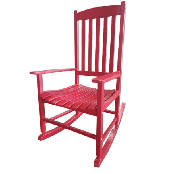 Mainstays Outdoor Wood Porch Rocking Chair, Red Color, Weather ...