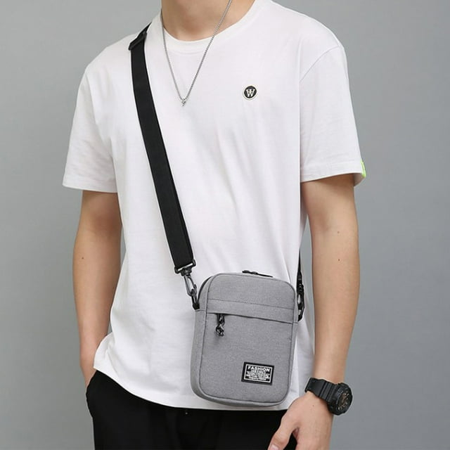 Xihbxyly Bolso Bandolera Ajustable, Gran Capacidad para Tableta, Diseño con Orificio para Auriculares, Multiusos, para Viajes, Senderismo y Ciclismo, Unisex, Tamaño 14 X 5 X 19 Cm.
