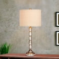 thumbnail image 3 of Fangio Lighting 30.5' Ribbed Metal Table Lamps, Silver, Set of 2 - W-1562AS-2PK, 3 of 3