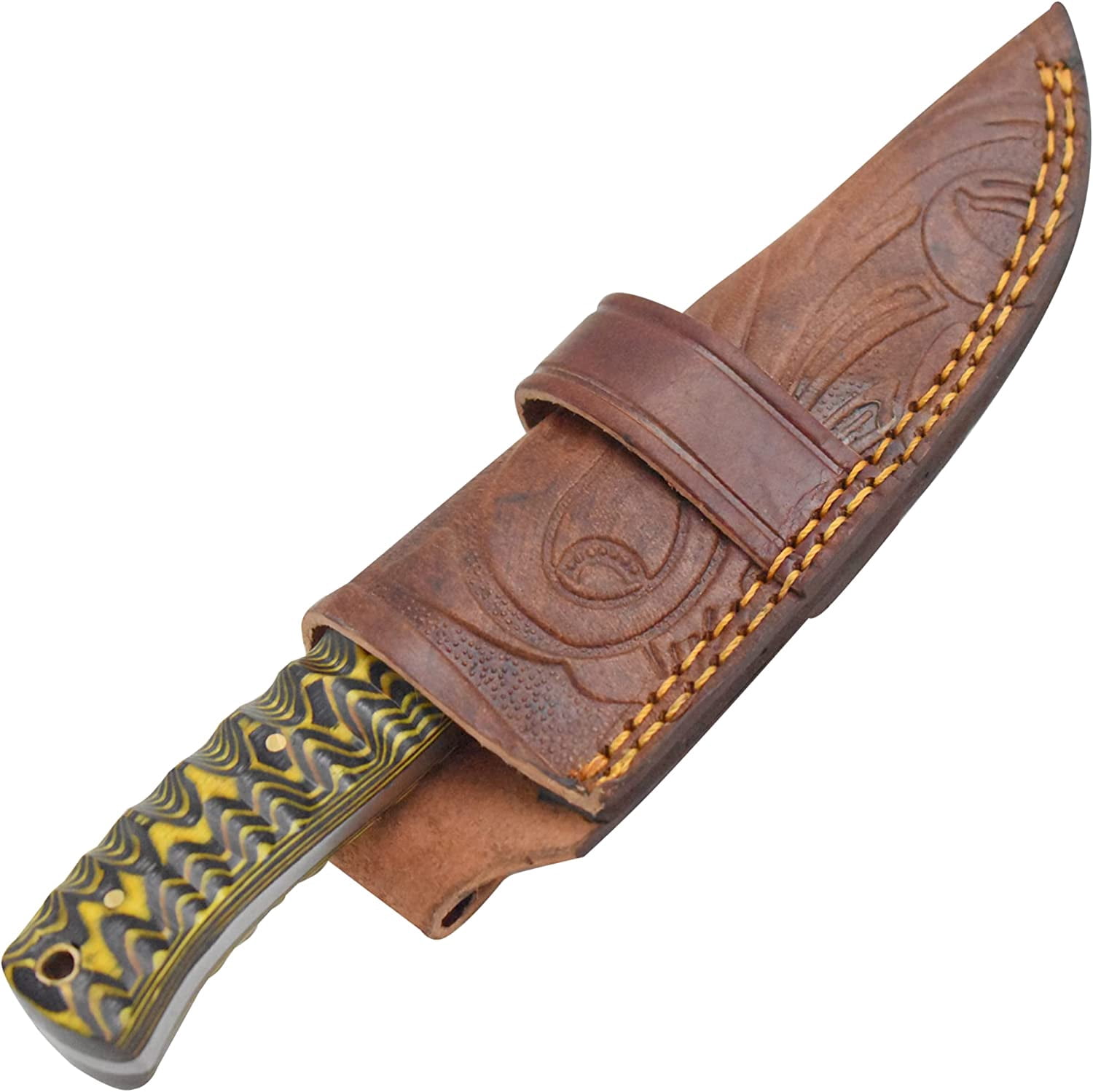 Old Ram Handmade Real Damascus Steel Two Tone Full Tang Hunting Knife