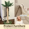 thumbnail image 3 of Fantasreen Sisal Cat Scratching Post 35'', Tall Cat Scratcher with Toy, Track Ball with Self Groomer, Green, Large, 3 of 8
