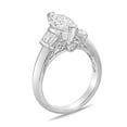 thumbnail image 2 of Brilliance Fine Jewelry 925 Sterling Silver Marquise Simulated White Diamond and Channel Cubic Zirconia Gemstone Cocktail Ring, 2 of 2
