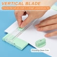 thumbnail image 3 of Paper Cutter Trimmer A4 Straight Small Portable Paper Slide Paper Slicer with Safe-Guard for Craft Cardstock Label Card Scrapbook Photo Green with 1 Blade, 3 of 7