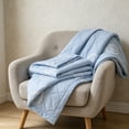 thumbnail image 4 of Btomtd Velvet Embossing Summer Cooling Blanket, Skin-Friendly & Breathable AC Cooling Quilt, Lightweight Comforter for Multi‑Season Use, 59" x 79" (Blue), 4 of 5