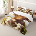 thumbnail image 3 of jejeloiu Farm Animal Sheep Cow Quilt Full For Kids,Cute Daisy Floral Full Bedspread Sets For Girls,3pcs, 3 of 7